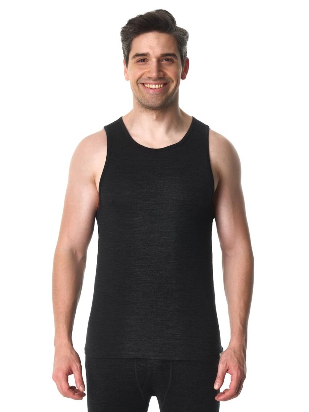 Merino.tech Men’s Merino Wool Tank Top - Lightweight Base Layer (Charcoal Grey)